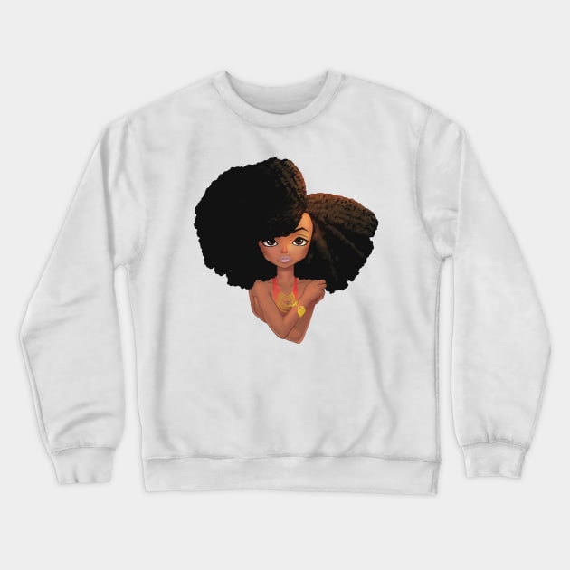 Naturally Fabulous Afro Queen Black Woman Crewneck Sweatshirt by NaturallyBlack